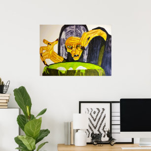 HALLOWEEN WITCH OCH HER CAULDRON POSTER