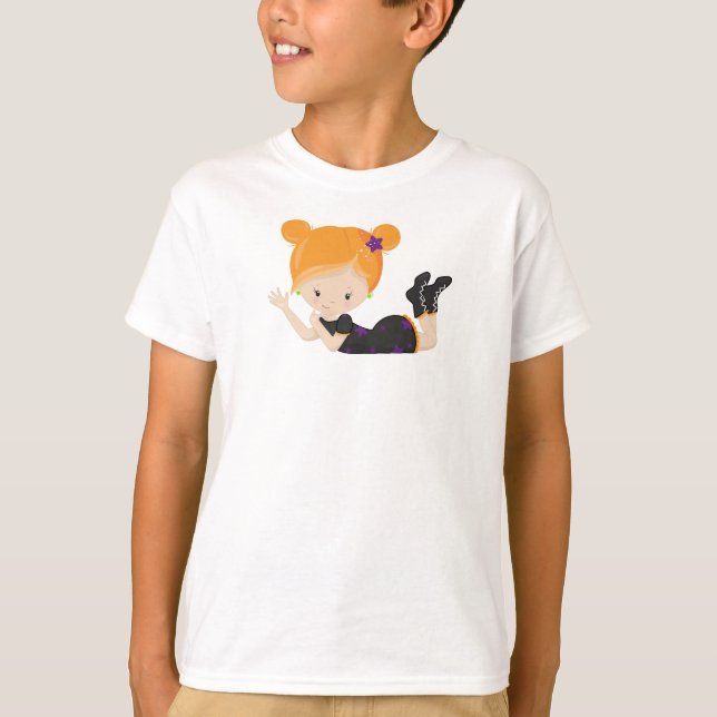 Halloween, Witch, Orange Hair, Bus eller godis, Bo T Shirt (Framsida)