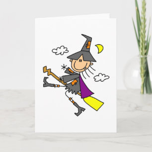Halloween Witch på Broom Kort
