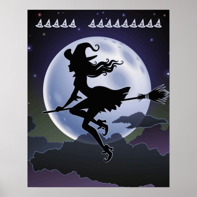 Halloween Witch på ett rum med fullt Poster (Framsidan)