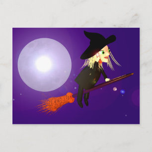 Halloween Witch på Mobile Mobil Vykort