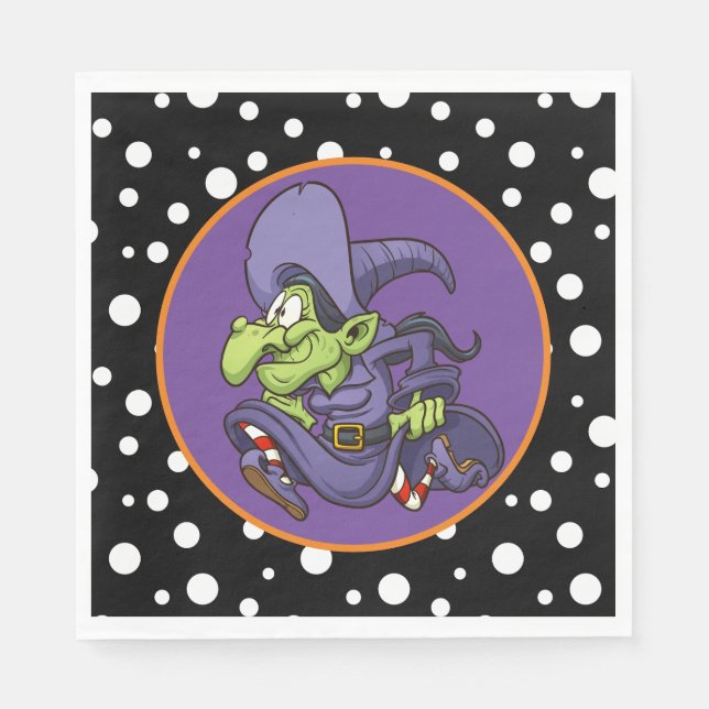 Halloween Witch Pappra Napkins Pappersservett (Framsidan)