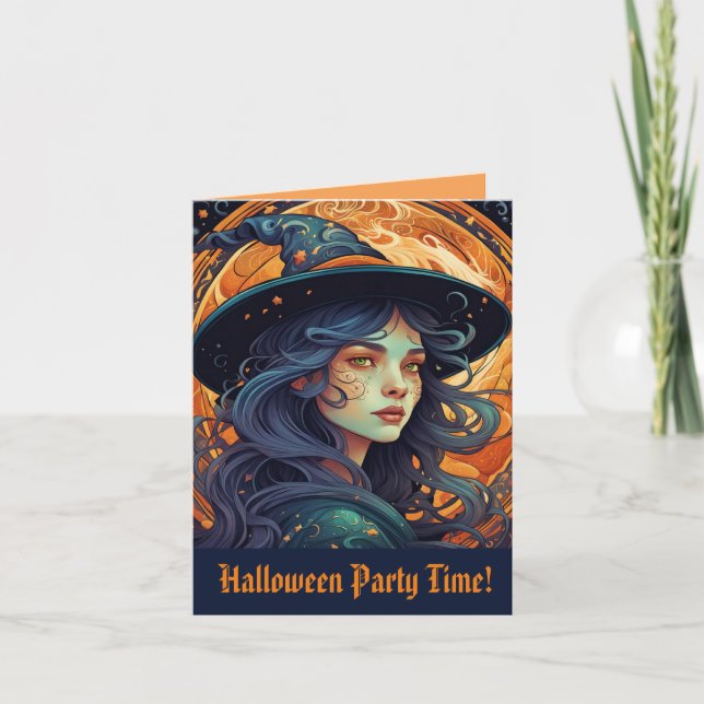 Halloween Witch Party-inbjudan Inbjudan (Framsida)