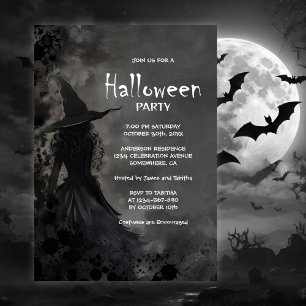 Halloween Witch Party-inbjudan Inbjudningar