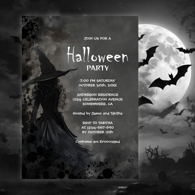 Halloween Witch Party-inbjudan Inbjudningar (Skapare uppladdad)