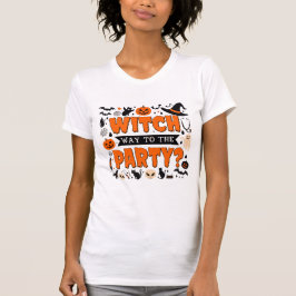 Halloween Witch Party Shirt för manar och Kvinnor T Shirt