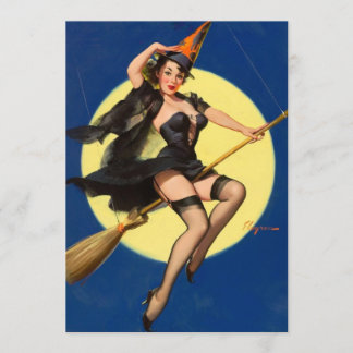 Halloween Witch Pin Up Girl Kort