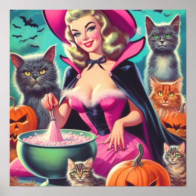 Halloween Witch Pin-up Poster (Framsidan)