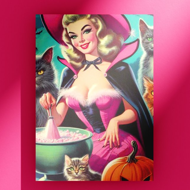 Halloween Witch Pin-up Vykort (Skapare uppladdad)