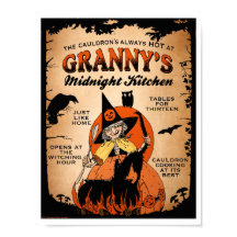 Halloween Witch Poster Granny's Midnight Kitchen
