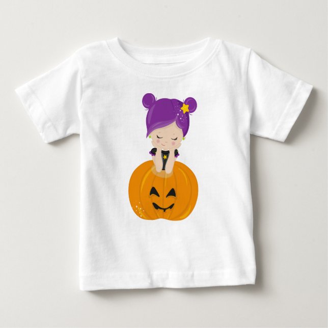 Halloween, Witch, Pumpkin, Boo, Bus eller godis T Shirt (Framsida)