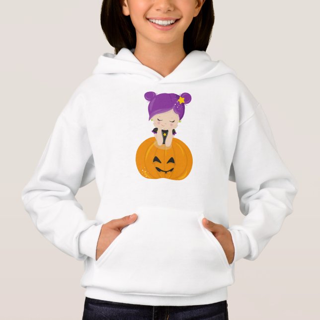Halloween, Witch, Pumpkin, Boo, Bus eller godis T Shirt (Framsida)