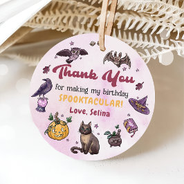 Halloween Witch Pumpkin Cat Birthday-favorittaggar Gåvor Etiketter