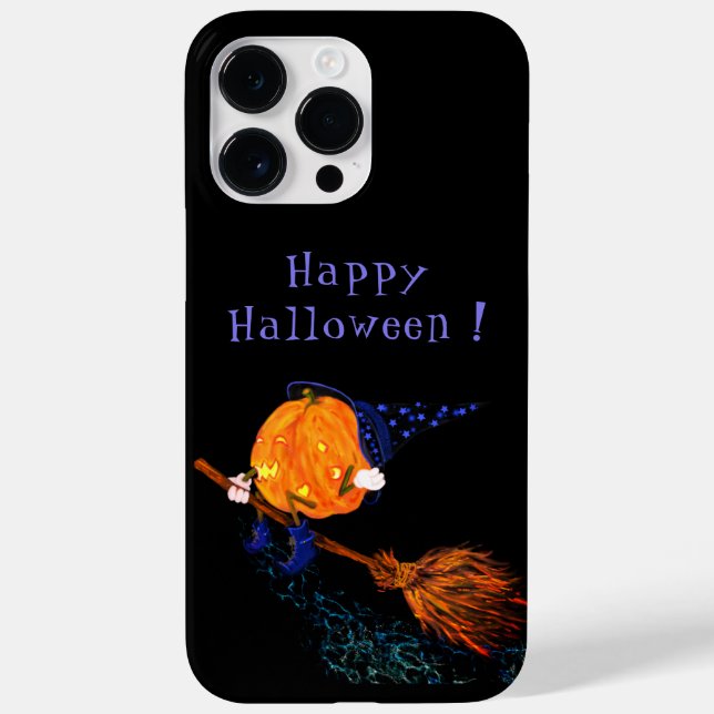 Halloween Witch Pumpkin Flies Broom (Baksida)
