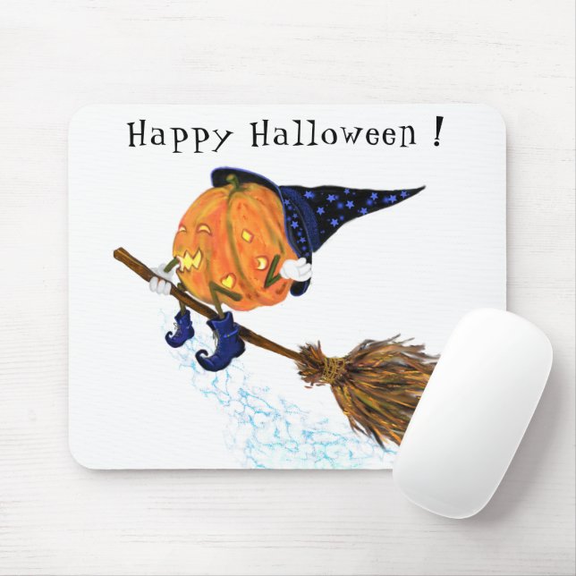 Halloween Witch Pumpkin Mouse Pad Musmatta (Med mus)