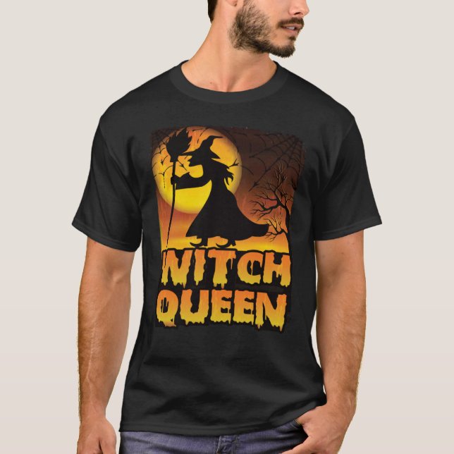 Halloween Witch Queen T Shirt (Framsida)