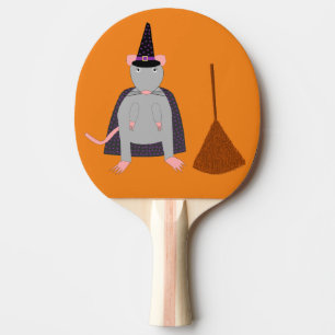 Halloween Witch Råtta och Broom Pingisracket