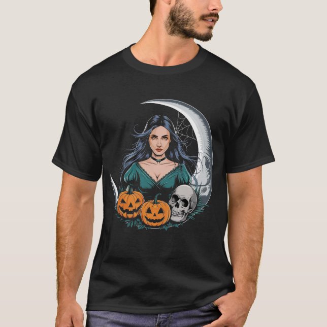 Halloween Witch - Realistiskt T-Shirt (Framsida)