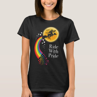 Halloween Witch Ride med Pride LGBT T-skirt HBT T Shirt
