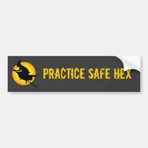 Halloween Witch Säkrare Hex Bumper Sticker 6 Bildekal