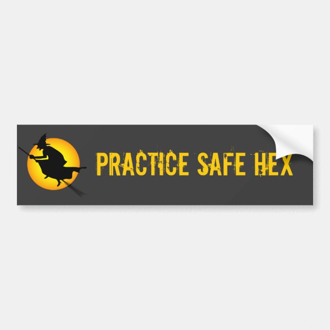 Halloween Witch Säkrare Hex Bumper Sticker 6 Bildekal (Framsidan)