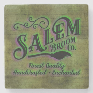 Halloween Witch Salem Broom Company Sign Stenunderlägg