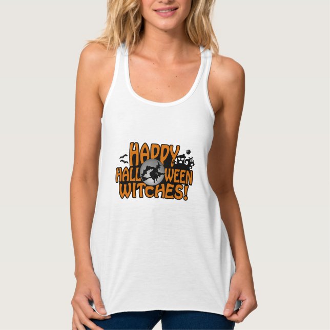 Halloween Witch shirts & jacka Linne Med Racerback (Framsida)