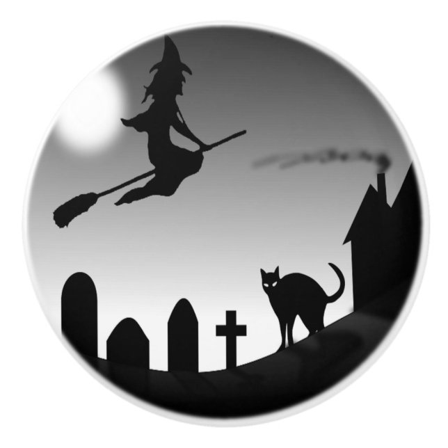 HALLOWEEN WITCH SILHOUETTE KNOPP (Framsidan)