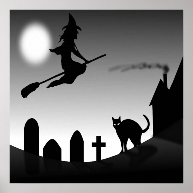 HALLOWEEN WITCH SILHOUETTE POSTER (Framsidan)