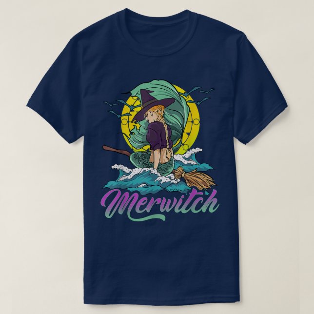 Halloween Witch Sjöjungfru Merwitch Crossover T Shirt (Design framsida)