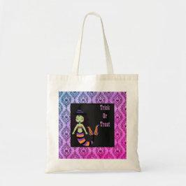 Halloween Witch-Sjöjungfrun behandlar säck Tote Ba Tygkasse