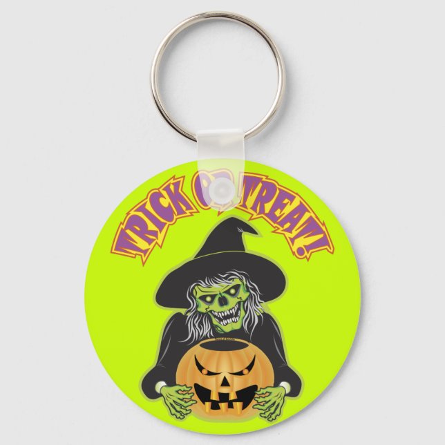 Halloween Witch Skull Nyckelring (Framsida)