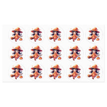 "Halloween Witch Stickers - Cute Pumpkin Witch wit