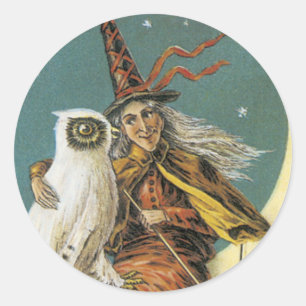 Halloween Witch Stickers Runt Klistermärke