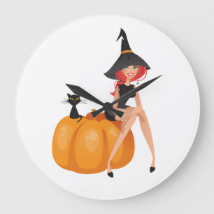HALLOWEEN WITCH STOR KLOCKA
