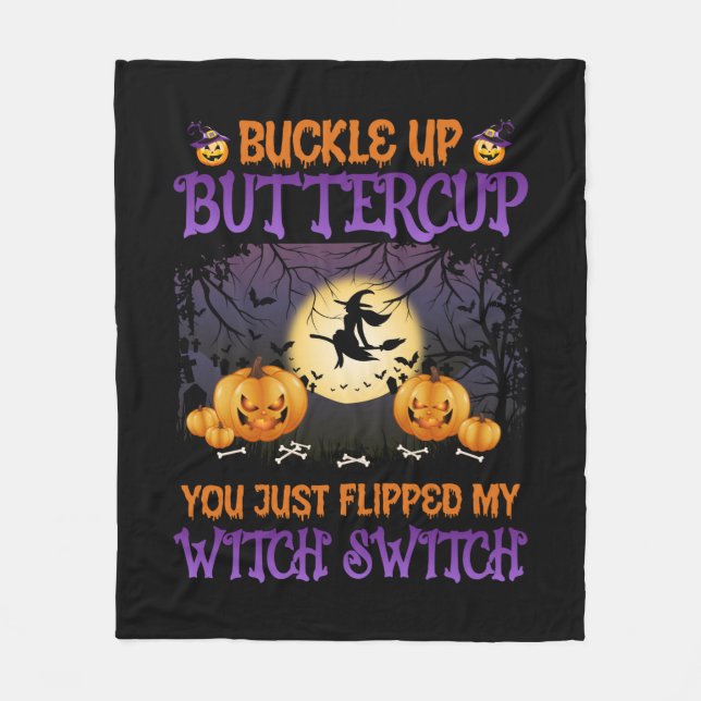Halloween Witch Switch Buckle Up Butterpe Fleecefilt (Framsidan)