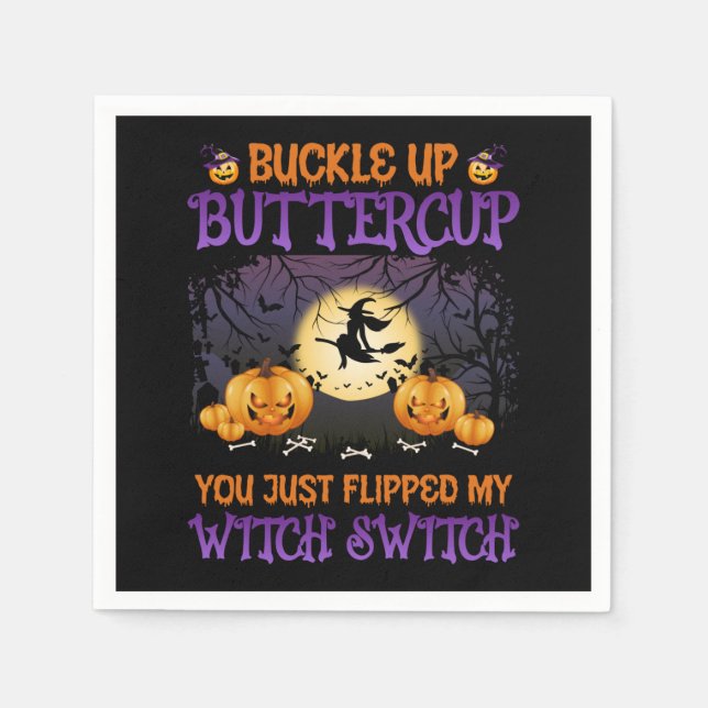 Halloween Witch Switch Buckle Up Butterpe Pappersservett (Framsidan)