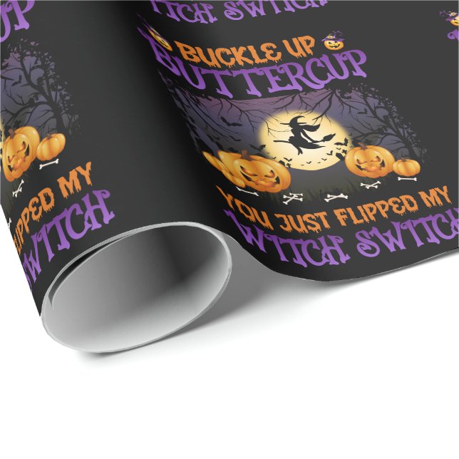 Halloween Witch Switch Buckle Up Butterpe Presentpapper (Rullad Hörn)