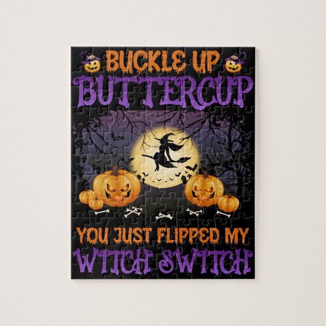 Halloween Witch Switch Buckle Up Butterpe Pussel (Vertikal)