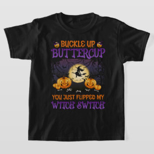 Halloween Witch Switch Buckle Up Butterpe T Shirt