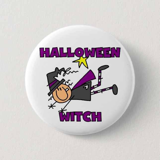Halloween Witch T-shirts och presenter Knapp (Framsida)