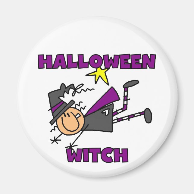 Halloween Witch T-shirts och presenter Magnet (Framsidan)