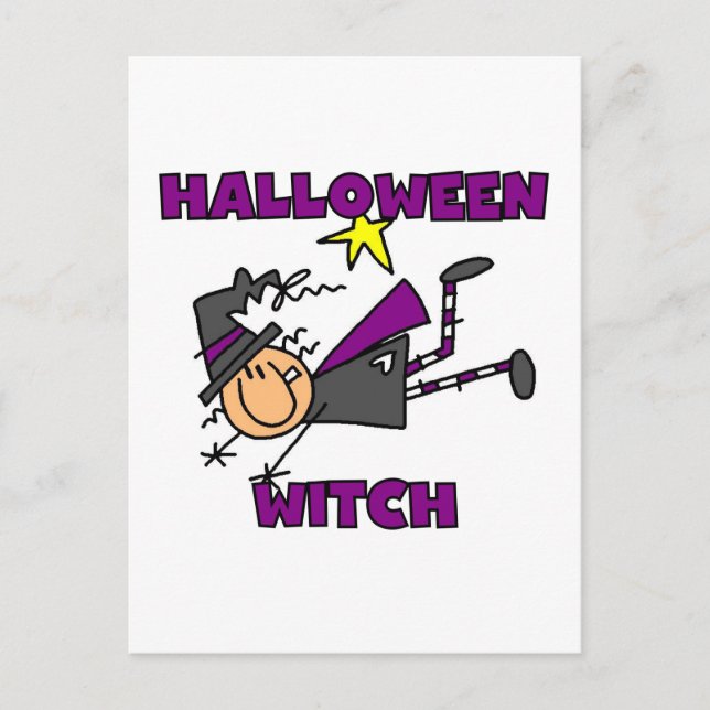 Halloween Witch T-shirts och presenter Vykort (Framsida)