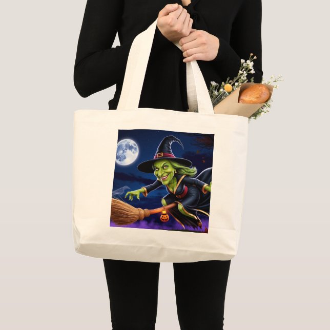 Halloween/Witch Tote Bag Jumbo Tygkasse (Framsida (produkt))