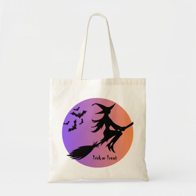 Halloween Witch Tote Bag Tygkasse (Framsidan)