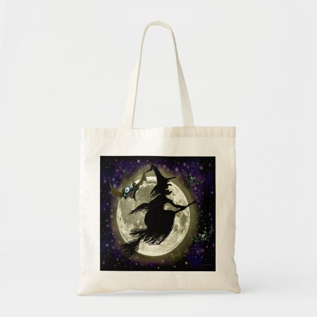 Halloween Witch Tote Bag Tygkasse (Framsidan)
