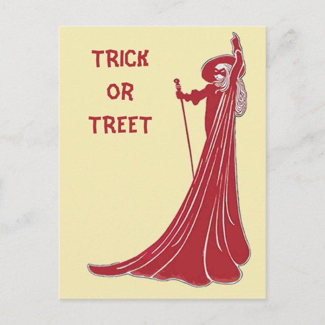 Halloween Witch, Trick eller Treet, redigera text Vykort (Framsida)