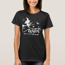 Halloween Witch Vin som flyger Broom