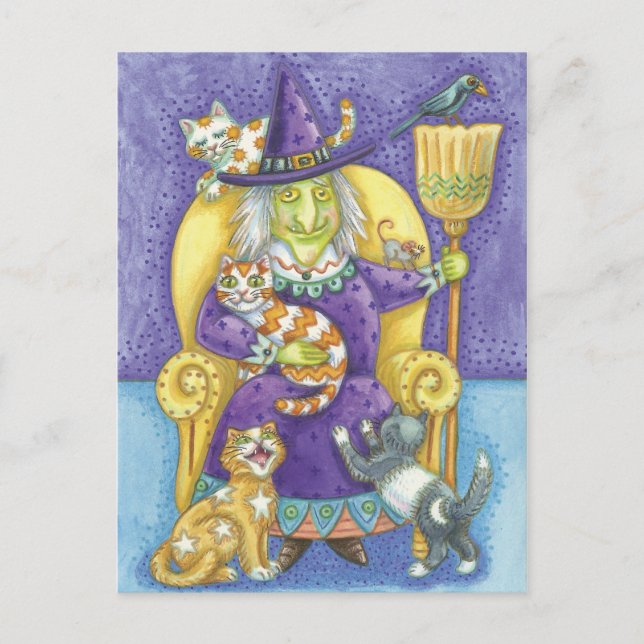 Halloween Witch vykort (Framsida)