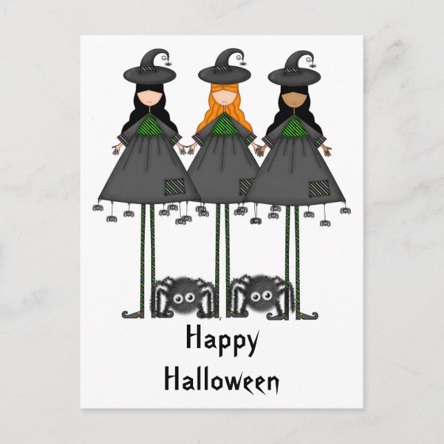 Halloween Witch vykort (Framsida)